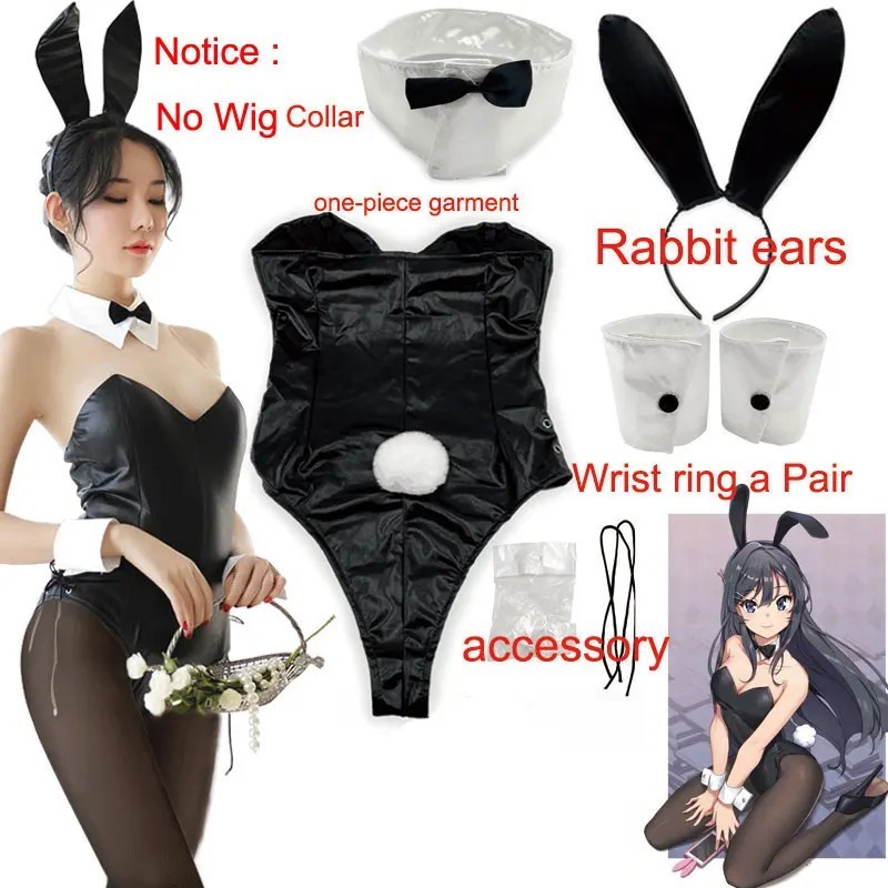 Sakurajima Mai Bunny Girl Costume Cosplay Halloween Adult Femeie Soră Senior Perucă Cosplay Haine M/XL
