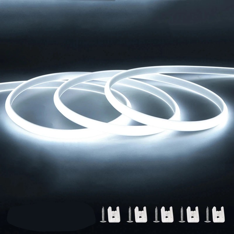 110V 220V Cob LED Bandă Luminoasă Super strălucitoare, rezistentă la apă, Cu întrerupător de alimentare UE SUA 288 LED-uri/m Dec