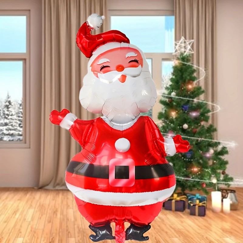 Balon mare Moș Crăciun din folie de aluminiu pentru petrecerea de Crăciun, accesorii decorative, 119 cm, 1 buc