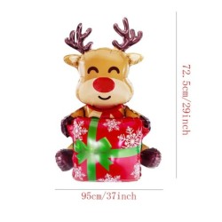 1 buc. Cutie cadou 3D Baloane din folie de Mos Craciun Cutie cadou Baloane Elan Decoratiuni de Craciun pentru casa Decor Navidad