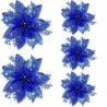 5 bucăți 14,5 cm cu sclipici flori artificiale de Crăciun Mreey decor pentru pom de Crăciun Ornamente pentru Anul Nou Fericit Fl