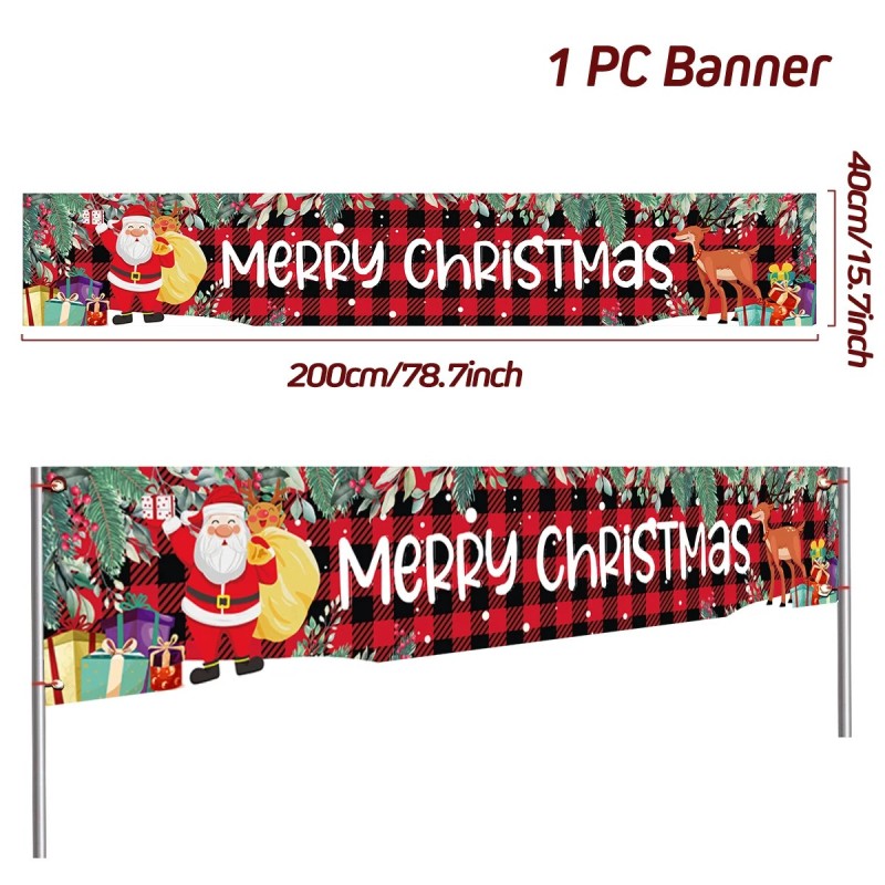 Crăciun Fericit Banner în aer liber Decor de Crăciun pentru casă 2024 Ornament de Crăciun Navidad Natal Noel Kerst Cadou La mulț