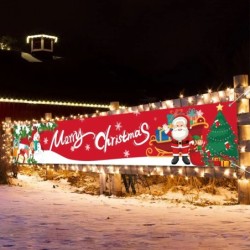 Crăciun Fericit Banner în aer liber Decor de Crăciun pentru casă 2024 Ornament de Crăciun Navidad Natal Noel Kerst Cadou La mulț