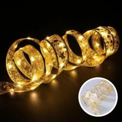 Decoratune de Crăciun Panglică LED Luminițe Ornamente pentru brad de Crăciun pentru casă 2024 Bricolaj Arcuri Snur luminoase Nav