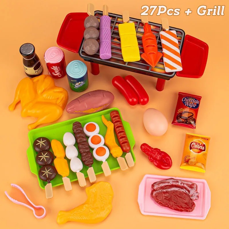 Mini Bucătărie Jocuri de simulare Jucării Set de grătar Simulare de gătit pentru copii Mâncare Multi-set Cadou de Crăciun pentru