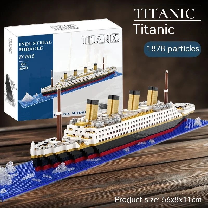 Blocuri de construcție a navei gigantice Titanic, blocuri de construcție, set de epave de croazieră cu aisberg de lux, micro ora Blocuri de construcție a navei gigantice Titanic, blocuri de construcție, set de epave de croazieră cu aisberg de lux, micro ora