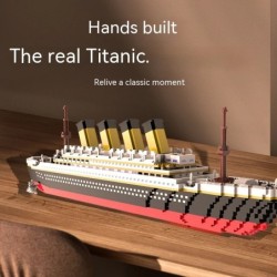 Blocuri de construcție a navei gigantice Titanic, blocuri de construcție, set de epave de croazieră cu aisberg de lux, micro ora