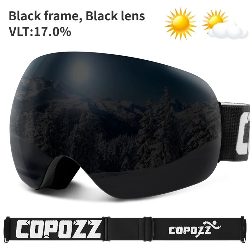 COPOZZ Sport în aer liber Ochelari de schi Protecție UV400 Mască de schi Bărbat Femeie Anti-aburire Față mare Ochelari de zăpadă