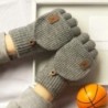 Mănuși tricotate fără degete de iarnă Mănuși calde cu ecran tactil pentru bărbați Mănuși pentru femei Mănuși calde cu jumătate d
