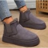 Iarna 2024 Cizme de zăpadă calde din pluș pentru femei, pantofi ocazional, blană de căprioară, botine Chelsea, pantofi cu platfo