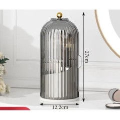 Suport perie de machiaj rotativ 360° cu capac Organizator cosmetic de lux Ruj pentru sprâncene Suport creion Cutie de depozitare