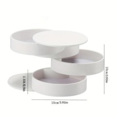 Cutie de depozitare de birou rotativă cu mai multe straturi Accesorii pentru păr Cutie de machiaj pentru bijuteriiNcu capac Cuti