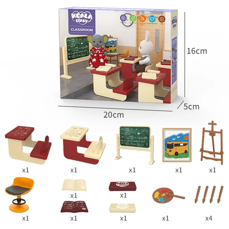 1:12 Casă de păpuși Koala în miniatură Simulare pentru sala de clasă Accesorii pentru scenă Instrument de desen Mobilier în mini