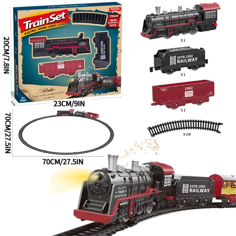 Tren electric și mașină de simulare retro model tren tren de mare viteză set de jucărie pentru băieți