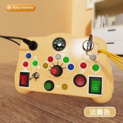 Montessori Busy Board Jucării senzoriale Desen animat cu comutator de lumină LED Placă de control Activități de călătorie Joc pe