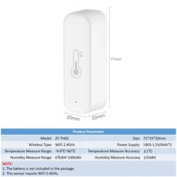 Tuya WiFi Temperatură și umiditate Smart Home Termometru Higrometru APP Alarma de la distanță Funcționează cu Alexa Google Home