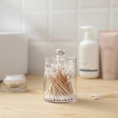 Organizator de machiaj acrilic Tampoane de bumbac Container Qtip Machiaj cosmetic Organizator de tampon de bumbac Cutie de depoz