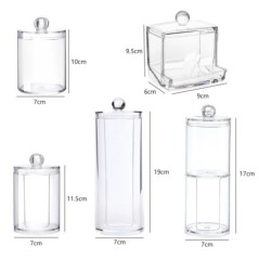 Organizator de machiaj acrilic Tampoane de bumbac Container Qtip Machiaj cosmetic Organizator de tampon de bumbac Cutie de depoz