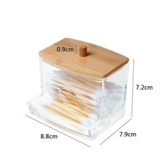 Organizator de machiaj acrilic Tampoane de bumbac Container Qtip Machiaj cosmetic Organizator de tampon de bumbac Cutie de depoz