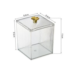Organizator de machiaj acrilic Tampoane de bumbac Container Qtip Machiaj cosmetic Organizator de tampon de bumbac Cutie de depoz