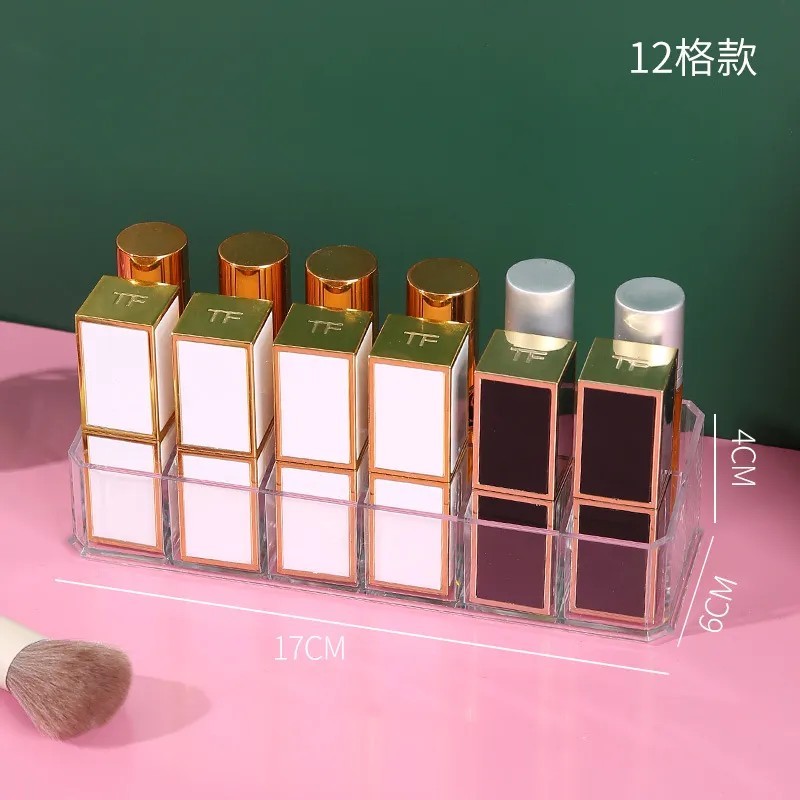 Clear 12/18/36 Grid Ruj Stand Carcasă Machiaj Organizator Cutie de depozitare Ruj Display Suport Cosmetic Bijuterii Organizator 