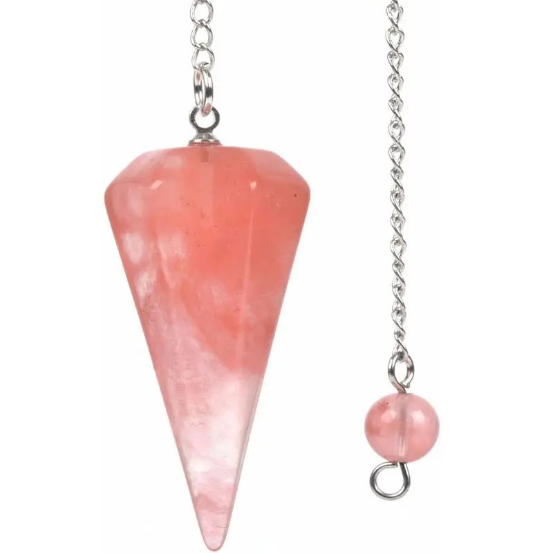 Pandantiv cu agate de cuarț din piatră naturală, con de vindecare Reiki, farmec de ametist, pandantive cu pendul pentru divinați