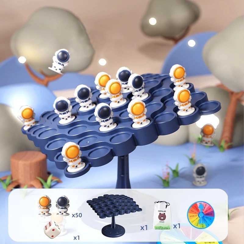 Copii Balance Tree Joc de masă Astronauți Broasca Balance Board Petrecere de masă Joc interactiv părinte-copil amuzant Bloc de c