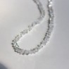Colier cu mărgele neregulate din cristal de sticlă tăiat multiplu pentru femei, transparent, vintage, coreeană, guler, bijuterii