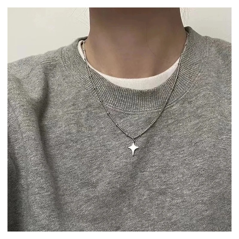 Colier cu șocuri cu pandantiv, accesorii pentru bijuterii pentru gât, colier cu lanț pentru petrecere, la modă pentru bărbați, s