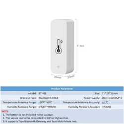Senzor inteligent de temperatură umiditate Tuya Mini 2023 Nou actualizare APP compatibilă cu Bluetooth Telecomandă Termometru Hi