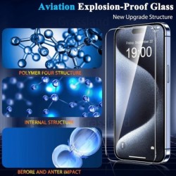 4 buc. Sticlă securizată pentru iPhone 16 15 14 13 12 11 Pro Max Protector de ecran pentru iPhone 7 8 Plus X XS Max XR Film de p