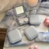 Cutie pentru lentile de contact de culoarea bomboanelor Husă portabilă pentru lentile de contact, culoare solidă, cu pensetă, se