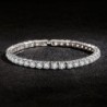 S925 Brățară din argint Sterling Zirconiu Minge de tenis Moda Femei Bijuterii de nuntă de logodnă simplă 4mm 16-20cm