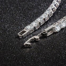 S925 Brățară din argint Sterling Zirconiu Minge de tenis Moda Femei Bijuterii de nuntă de logodnă simplă 4mm 16-20cm