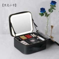 Noua husă pentru cosmetice iluminată cu LED cu oglindă, impermeabilă, din piele PU. Genți portabile de depozitare pentru machiaj