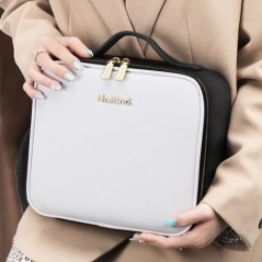 Noua husă pentru cosmetice iluminată cu LED cu oglindă, impermeabilă, din piele PU. Genți portabile de depozitare pentru machiaj
