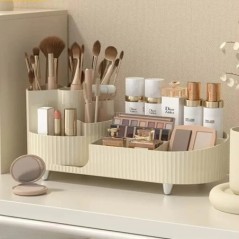 Organizator rotativ de machiaj la 360° Suport pentru perie de machiaj de capacitate mare pentru decor de toaletă, blaturi de bai