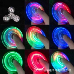 Lumină LED luminoasă de cristal Fidget Spinner Hand Top Spinners Glow in Dark EDC Stres Relief Toys Giroscop cinetic pentru copi