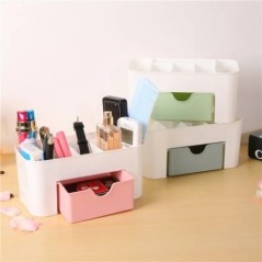 Cutie de depozitare pentru bijuterii și produse cosmetice, birou de birou din plastic în stil sertar, măsuță de toaletă, raft pe