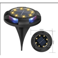 Lumini solare pentru sol Decoratiuni exterioare, lumini solare de gradina cu 12 LED rezistente la apa, lumini cu disc solar pent