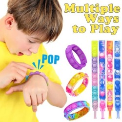 72/12 bucăți brățări cu bule pop pentru copii Fidget jucărie senzorială cadou pentru copii favoruri pentru petrecerea de anivers