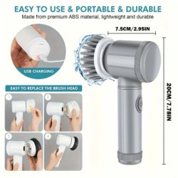 Scrubber electric Spin Scrubber fără fir cu 6 capete de perie înlocuibile Perie de curățare electrică Instrumente de curățare