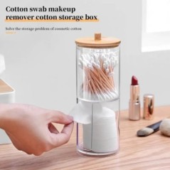 Cutie organizatoare de tampon de machiaj de bumbac Borcan de depozitare pentru baie pentru tampoane de bumbac Recipient de tampo