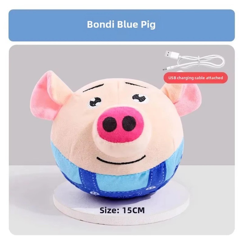 Jucării noi pentru câini Puzzle interactiv Minge de săritură de pluș electrică, reîncărcabilă prin USB, clovn, jucărie de dresaj