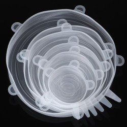 6 buc. Huse din silicon reutilizabile Capace Capace din silicon adaptabile pentru conserve Vese alimentare Accesorii de bucătări