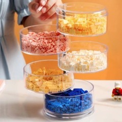 Cutie de bijuterii transparentă rotativă de 360 de grade pentru urechi, coliere, brățări, bentițe, cutie de depozitare pentru bi