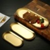 Tavă de depozitare bijuterii europene din oțel inoxidabil pentru depozitare cosmetică din metal, prăjitură ovală, tavă pentru de