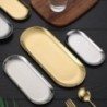 Tavă de depozitare bijuterii europene din oțel inoxidabil pentru depozitare cosmetică din metal, prăjitură ovală, tavă pentru de