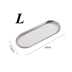 Tavă de depozitare bijuterii europene din oțel inoxidabil pentru depozitare cosmetică din metal, prăjitură ovală, tavă pentru de