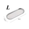 Tavă de depozitare bijuterii europene din oțel inoxidabil pentru depozitare cosmetică din metal, prăjitură ovală, tavă pentru de